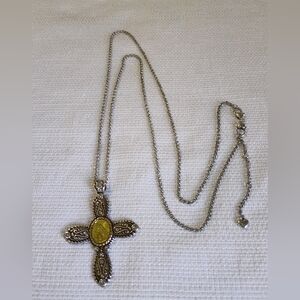 Brighton Silver and Gold Cross Necklace
